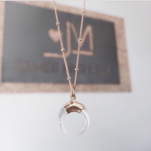 James Michelle Pearl Crescent Necklace 